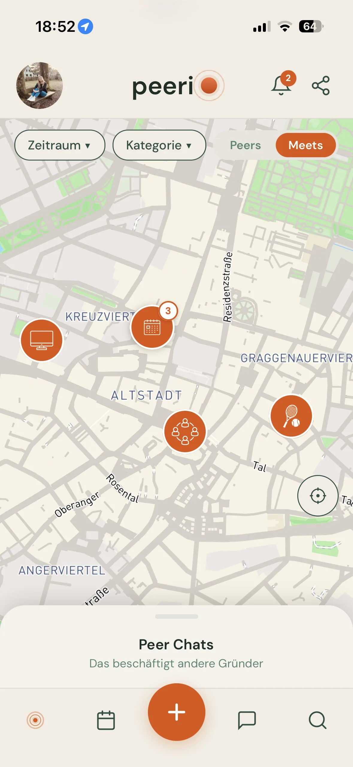 peerio App Screen: Meets