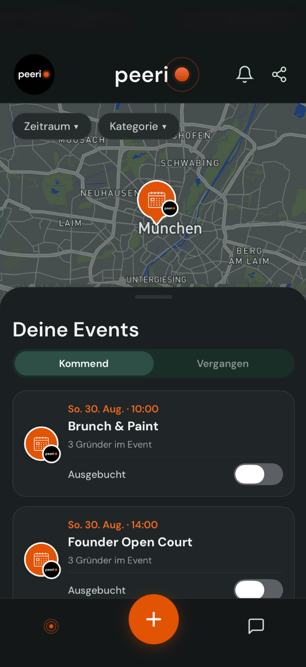 peerio App: Meets Map mit Events in der N&auml;he